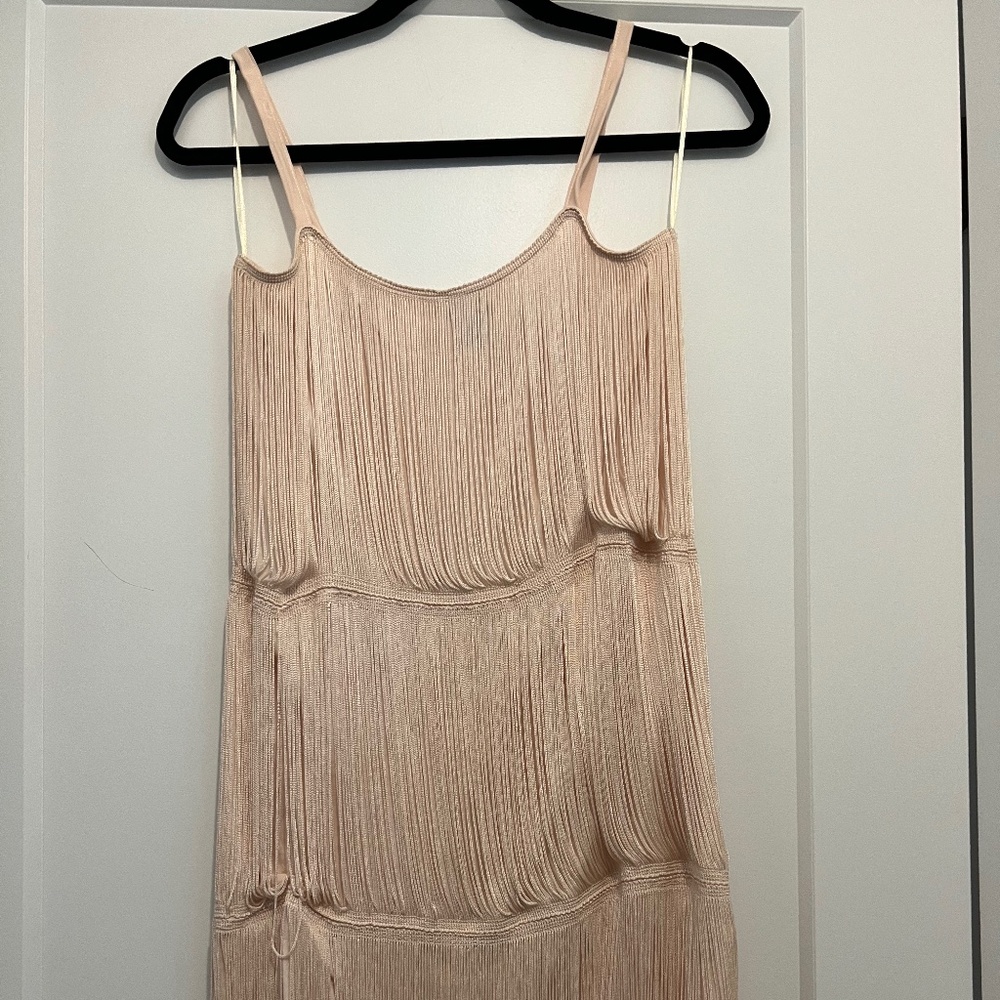 H&M pink fringe dress xs
